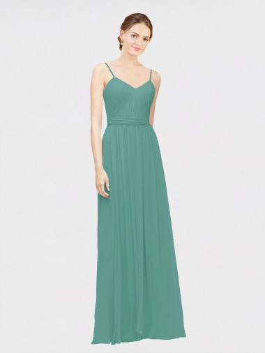 Chiffon A-Line Long Sleeveless Icelandic Silver Bridesmaid Dress / Evening Dress Sheffield