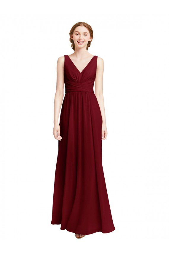 Chiffon Long A-Line Sleeveless Bridesmaid Dress / Evening Gowns Sheffield