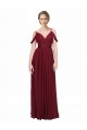 Chiffon A-Line Long Sleeveless Low Back Burgundy Bridesmaid Dresses Sheffield