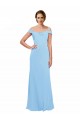 Soft Chiffon A-Line Long Sleeveless Periwinkle Bridesmaid Dress Sheffield