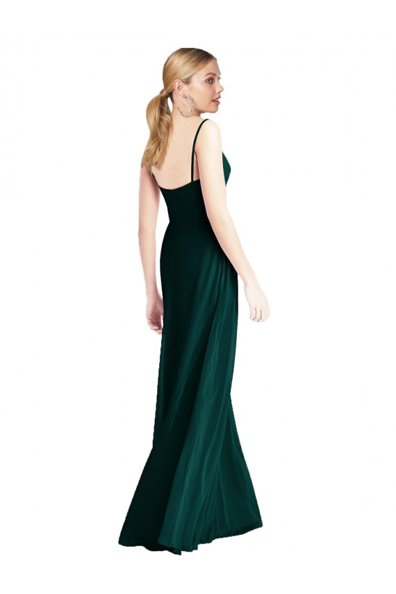 Soft Chiffon A-Line Long Sleeveless Ever Green Low Back Bridesmaid Dress Sheffield