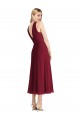 Soft Chiffon A-Line Tea length Sleeveless V-Back Prom Dress / Bridesmaid Dress Sheffield