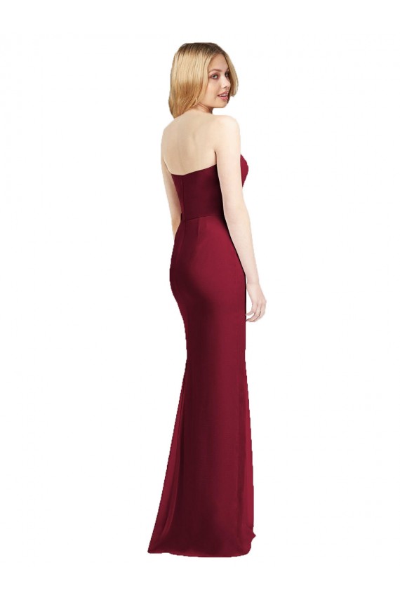 Soft Chiffon Trumpet Long Sleeveless Side Slit Bridesmaid Dresses Sheffield