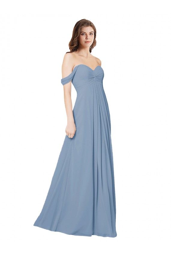 Chiffon A-Line Long Sleeveless Low Back Wedding Party Dress Sheffield