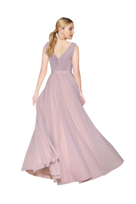 Soft Chiffon A-Line Long Sleeveless V-Back Formal Evening Gown / Prom Dress / Bridesmaid Dress Sheffield