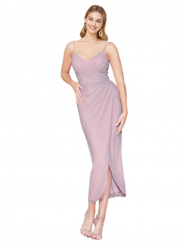 Soft Chiffon Mermaid Knee Length Sleeveless V-Back High Low Evening Gown / Prom Dress / Bridesmaid Dress Sheffield