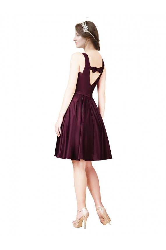Satin A-Line Knee Length Sleeveless V-Back Prom Dress / Bridesmaid Dress Sheffield