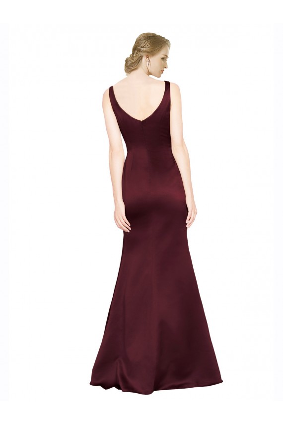 Satin A-Line Long Sleeveless Low Back Black Tie Evening Gown / Prom Dress / Bridesmaid Dress Sheffield