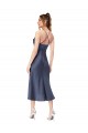 Silk like Satin Sheath Midi Length Sleeveless Criss Cross Back High Low Evening Gown / Prom Dress / Bridesmaid Dress Sheffield