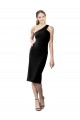 Stretch Crepe Sheath Cocktail Length Sleeveless Black Prom Dresses Sheffield
