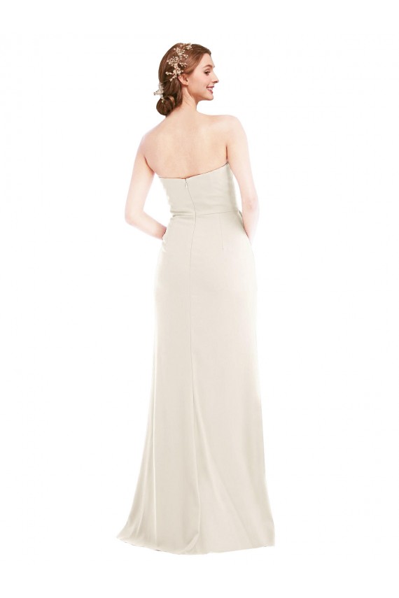 Stretch Crepe Trumpet Long Sleeveless Ivory Semi Formal Evening Dress / Prom Dress / Bridesmaid Dress Sheffield